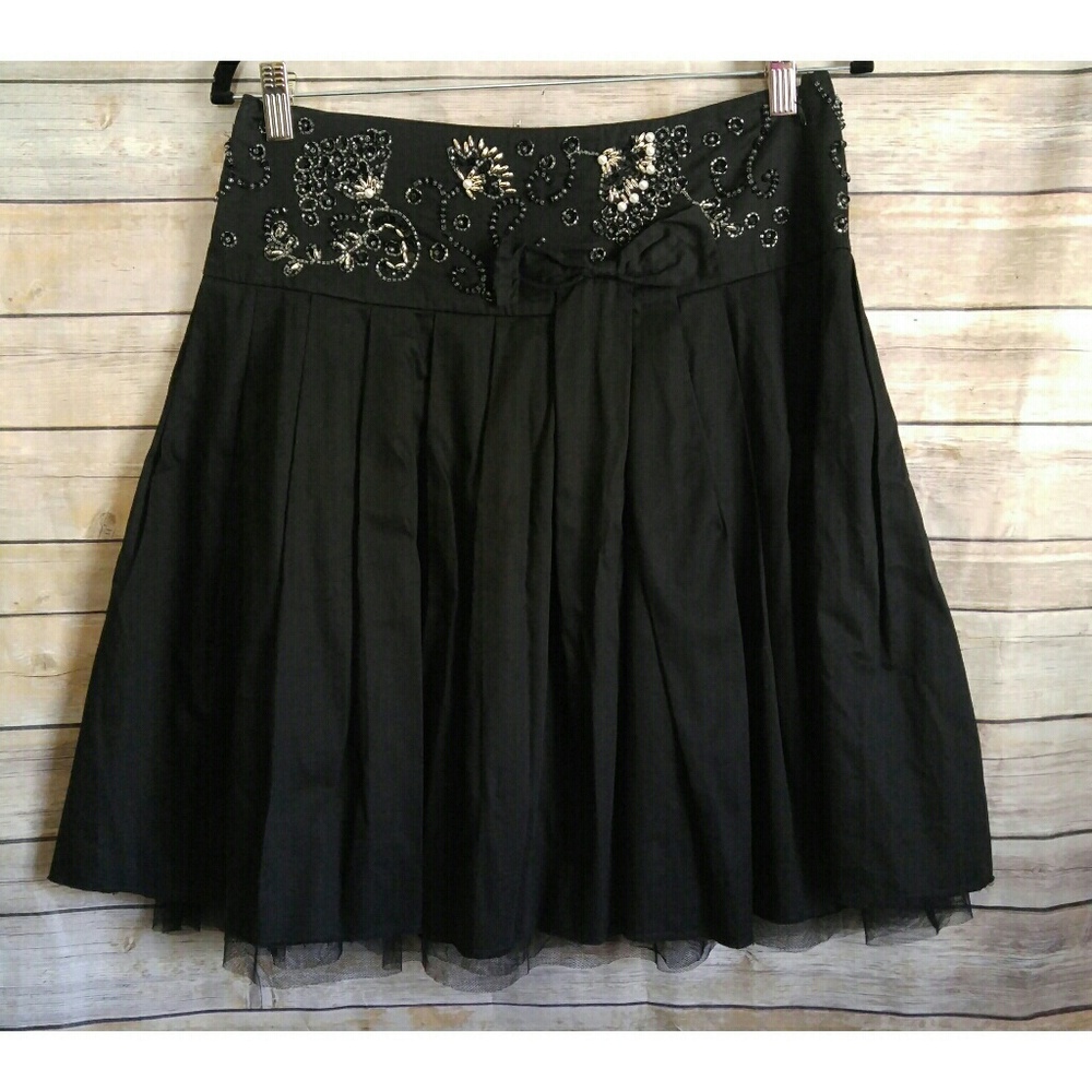 Free People Embellished Tulle Flare Skirt